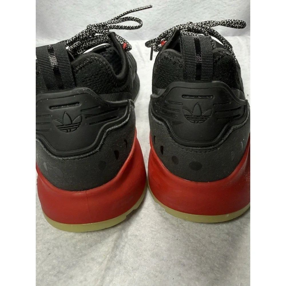 Adidas Originals Men's ZX 2K BOOST Size: 9 H01925 Black Scarlet Red Gum Running